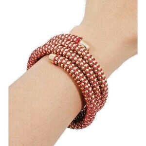 Red Gold Shiny Coil Mesh Wrap Adjustable BOHO Gypsy Bohemian Cuff Bracelet NEW